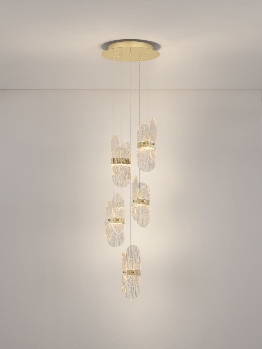 Lampa wisząca nowoczesna Luces Exclusivas BOSSOST, złota, LED 34 W 3000 K, Ø 30 cm – LE45954 - obrazek 2
