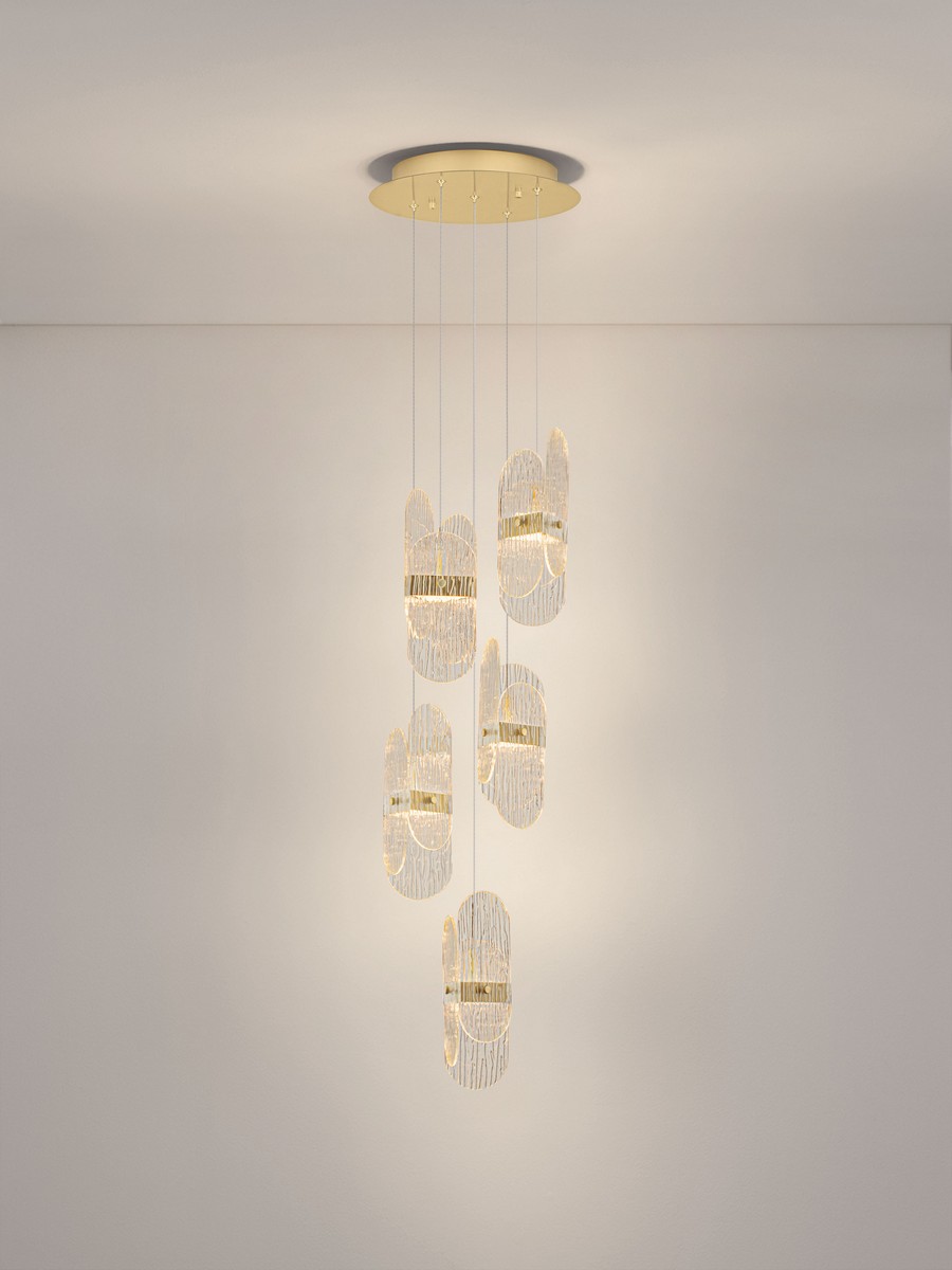 Lampa wisząca nowoczesna Luces Exclusivas BOSSOST, złota, LED 34 W 2700 K, Ø 30 cm – LE45955 - obrazek 2