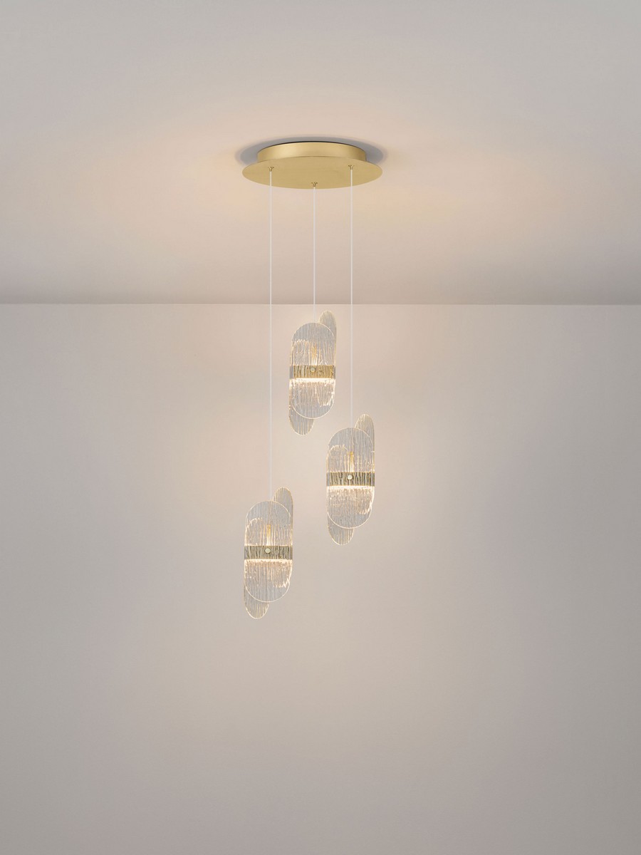Lampa wisząca nowoczesna Luces Exclusivas BOSSOST, złota, LED 20 W 3000 K, Ø 32 cm – LE45956 - obrazek 2