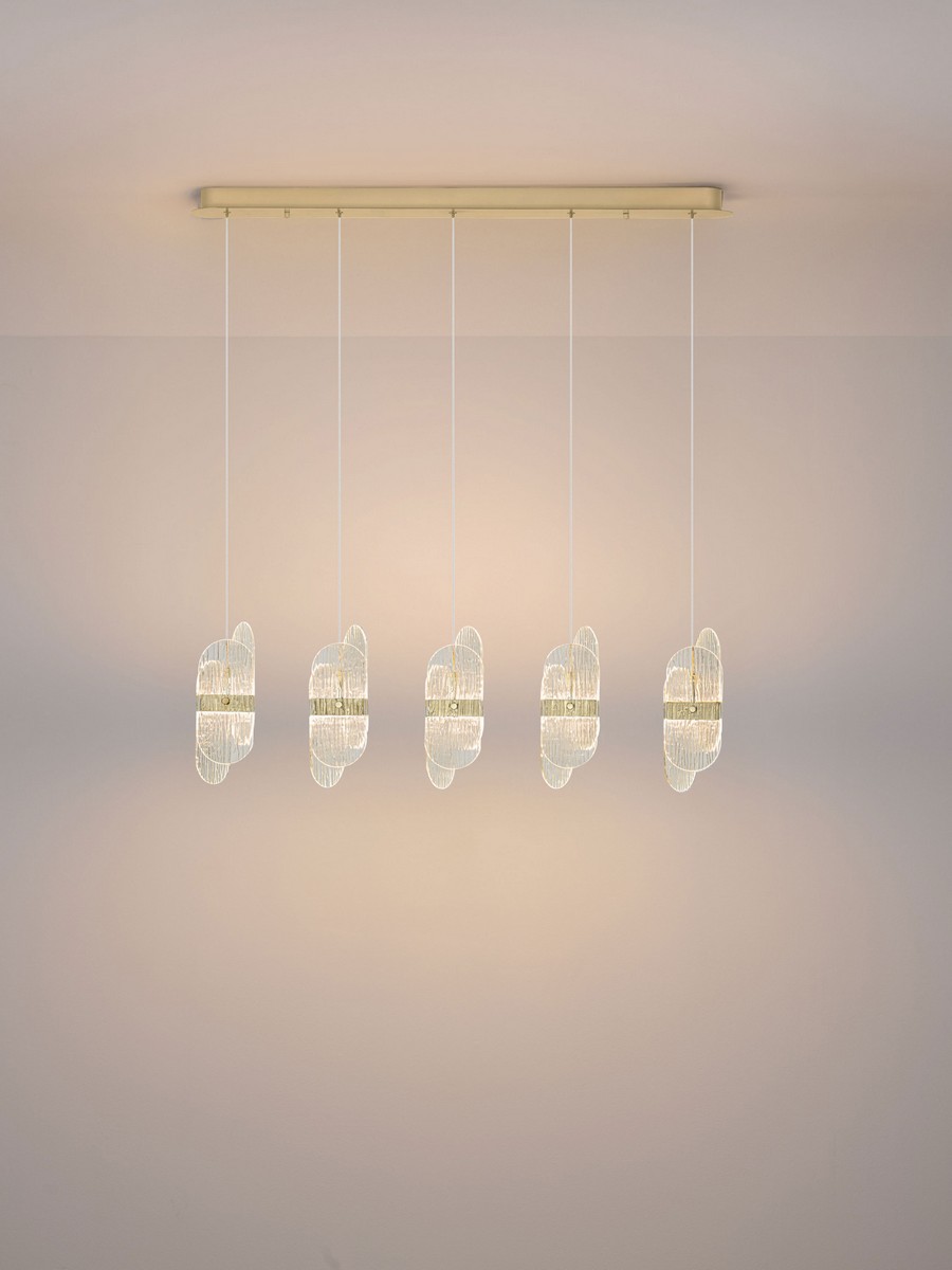 Lampa wisząca nowoczesna Luces Exclusivas BOSSOST, złota, LED 34 W 2700 K, dł. 100 cm – LE45959 - obrazek 2