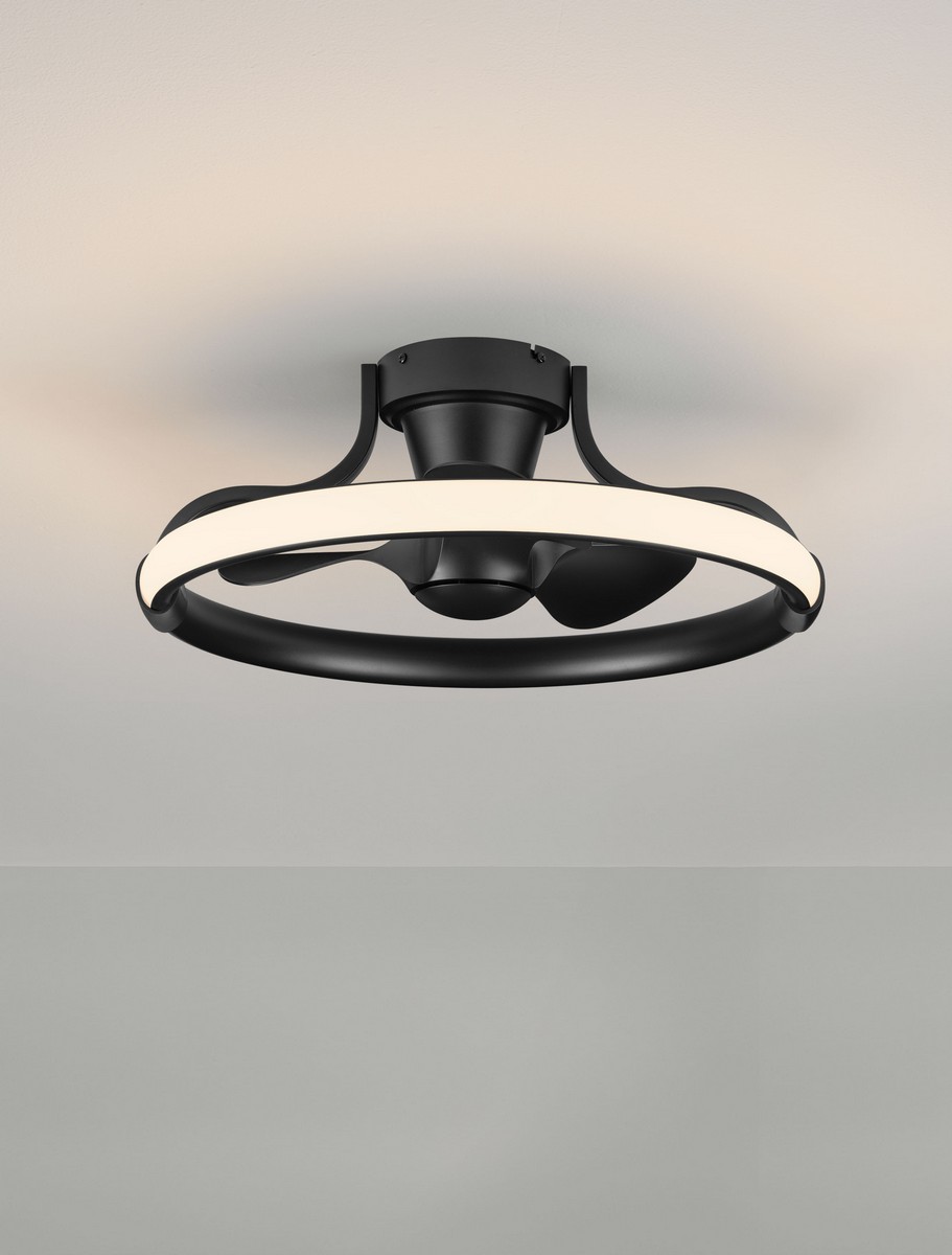 Wentylator sufitowy z oświetleniem nowoczesny Luces Exclusivas CALEZA, czarny, LED 36 W, Ø 62 cm – LE45965 - obrazek 2