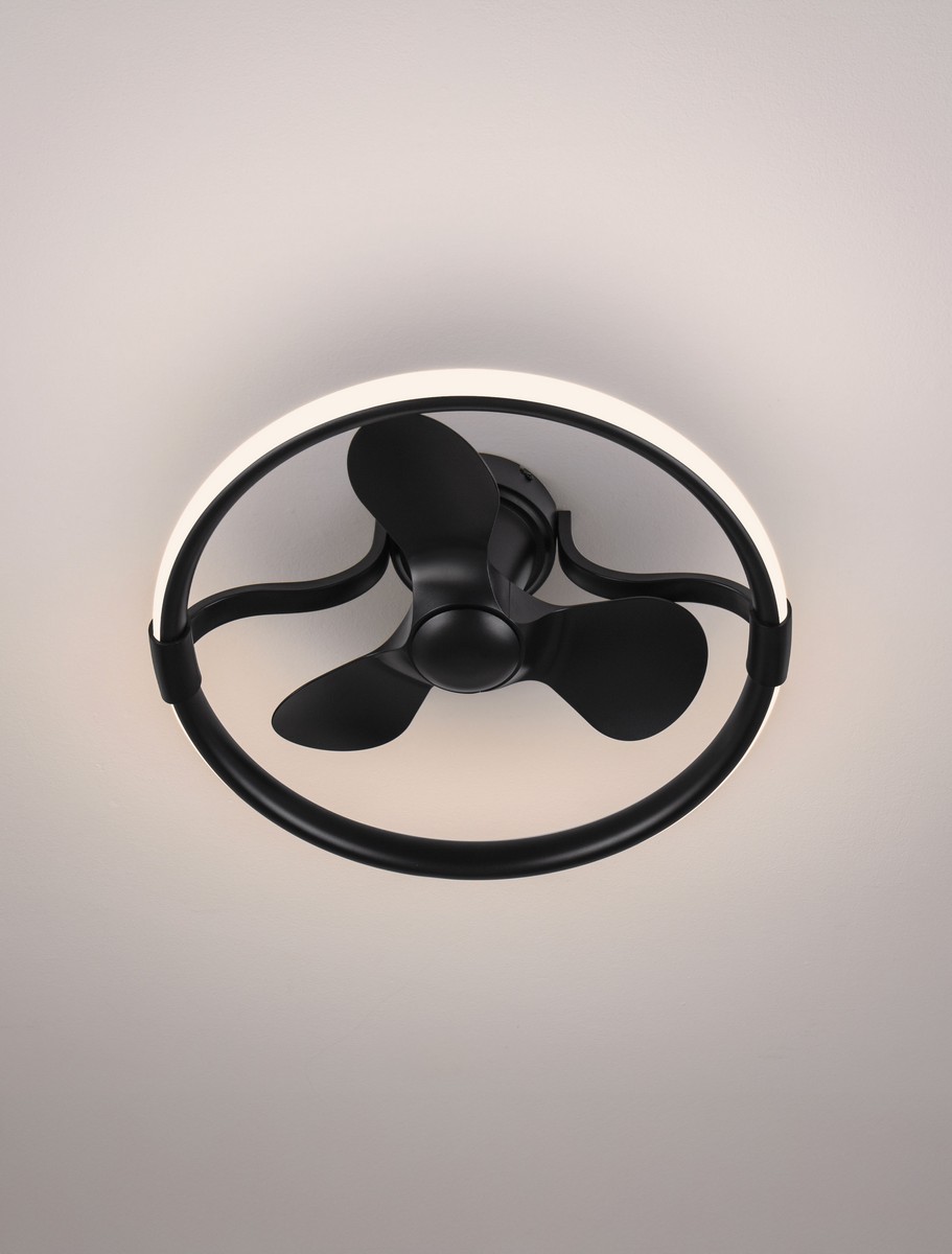 Wentylator sufitowy z oświetleniem nowoczesny Luces Exclusivas CALEZA, czarny, LED 36 W, Ø 62 cm – LE45965 - obrazek 3