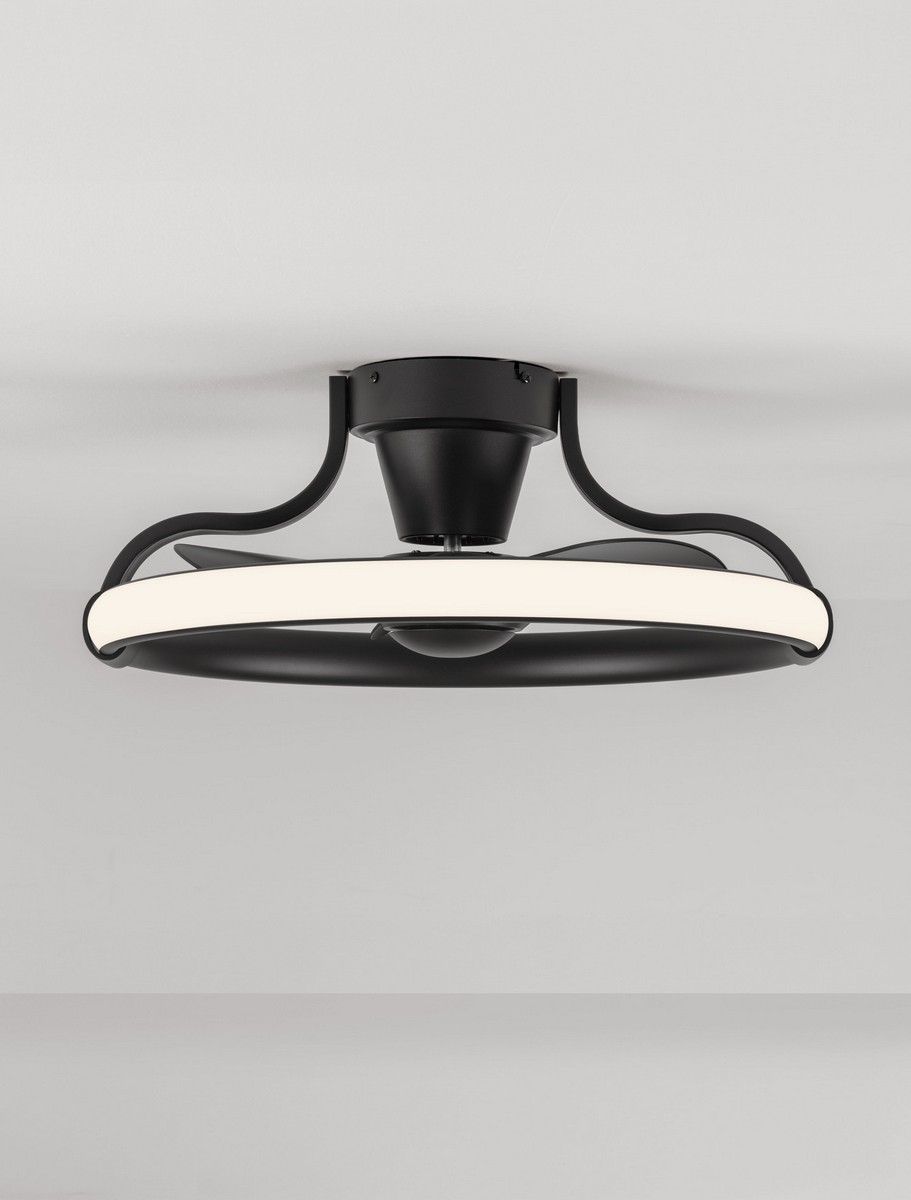Wentylator sufitowy z oświetleniem nowoczesny Luces Exclusivas CALEZA, czarny, LED 36 W, Ø 62 cm – LE45965 - obrazek 4