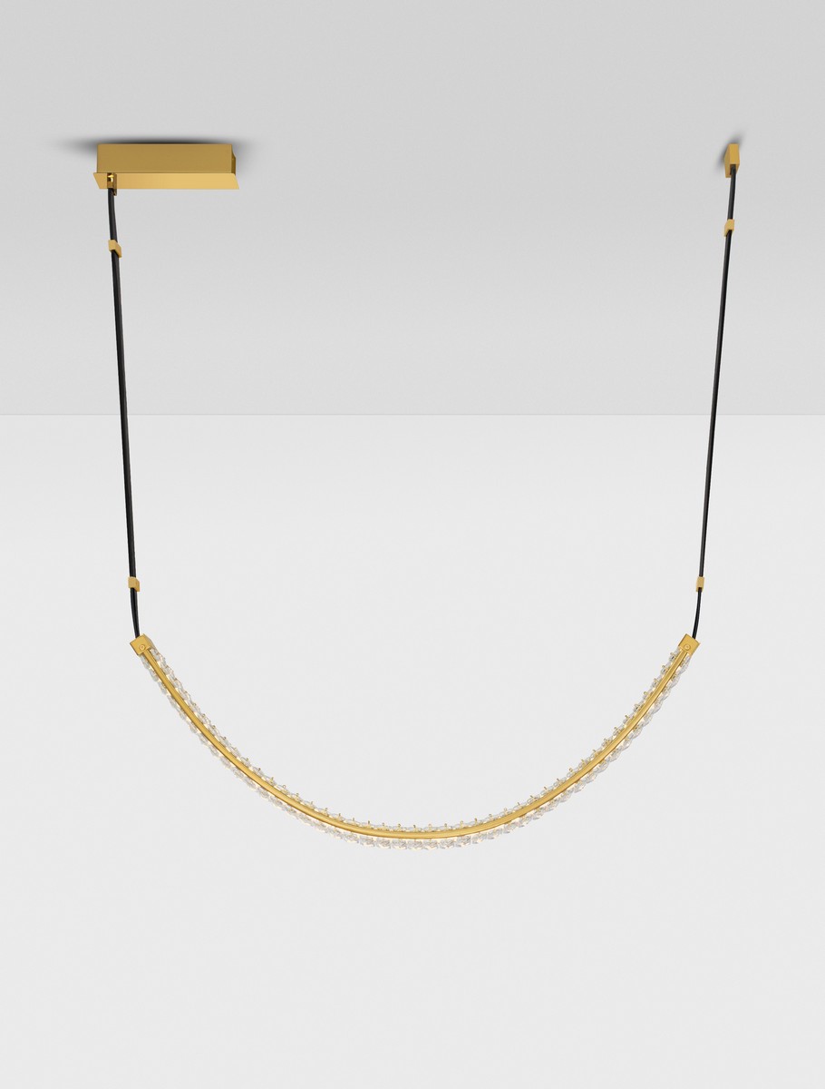Lampa wisząca nowoczesna Luces Exclusivas CAMBRIL, czarno-złota, LED 37 W 3000 K, szer. 9 cm – LE45966 - obrazek 2