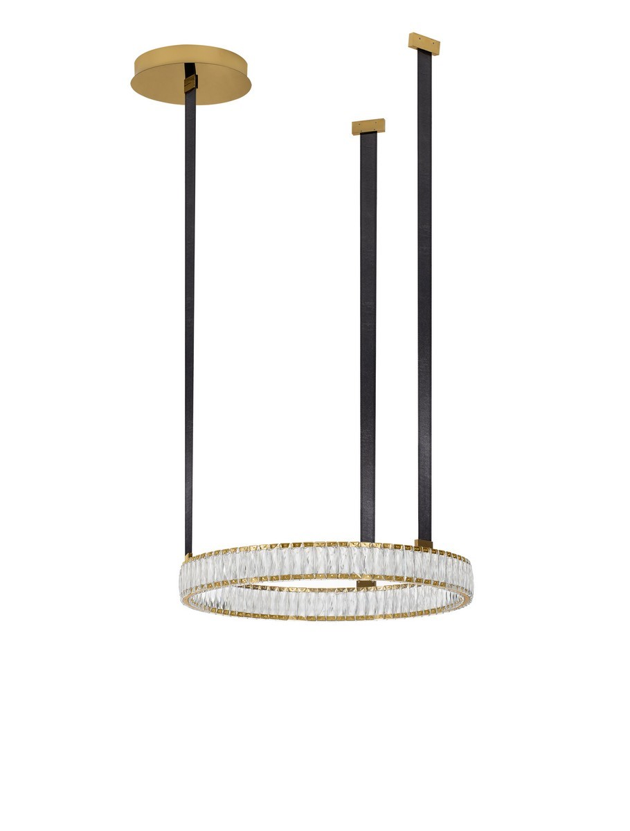 Lampa wisząca nowoczesna Luces Exclusivas CAMBRIL, czarno-złota, LED 74 W 3000 K, Ø 63 cm – LE45969