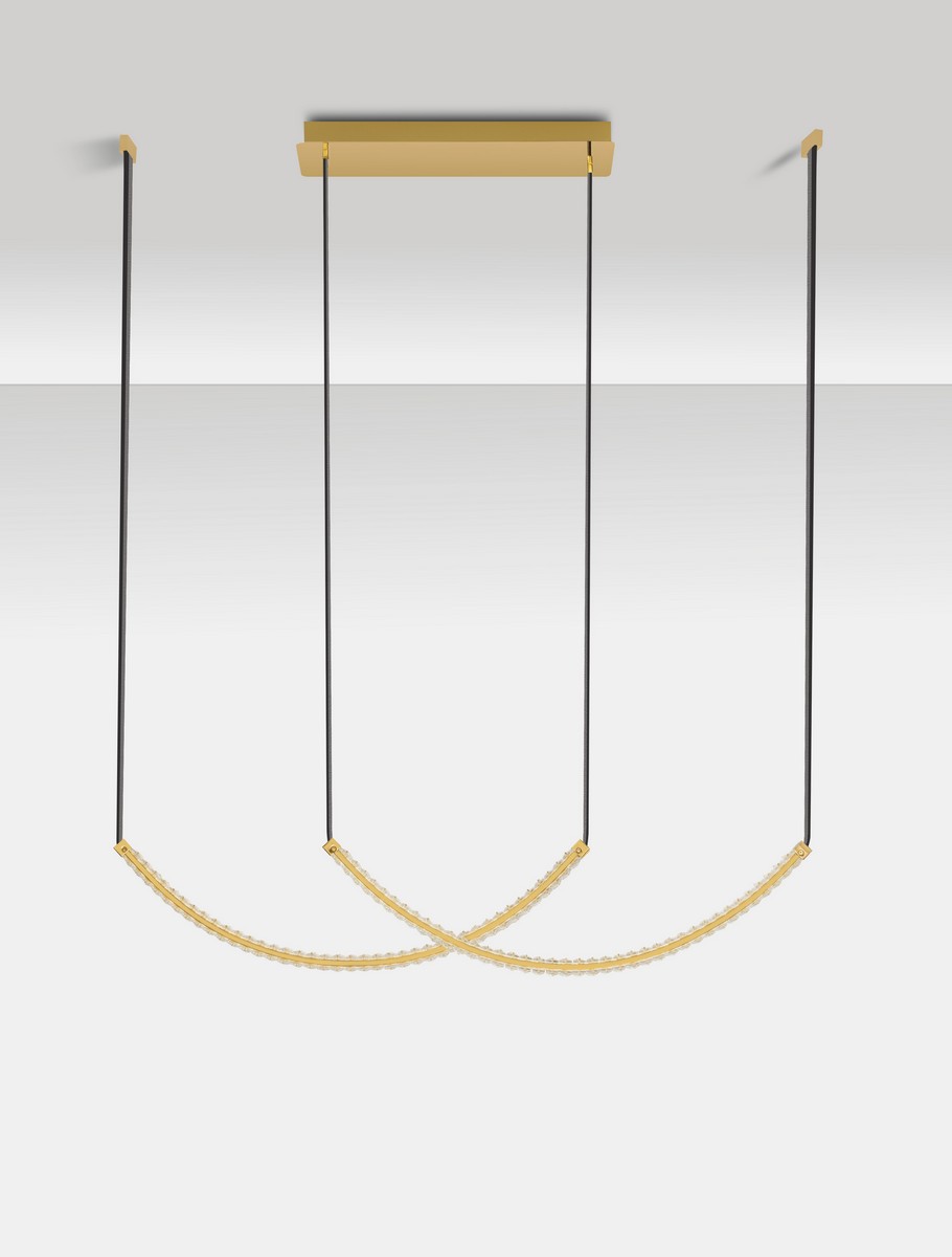 Lampa wisząca nowoczesna Luces Exclusivas CAMBRIL, czarno-złota, LED 65 W 3000 K, szer. 20 cm – LE45970 - obrazek 2