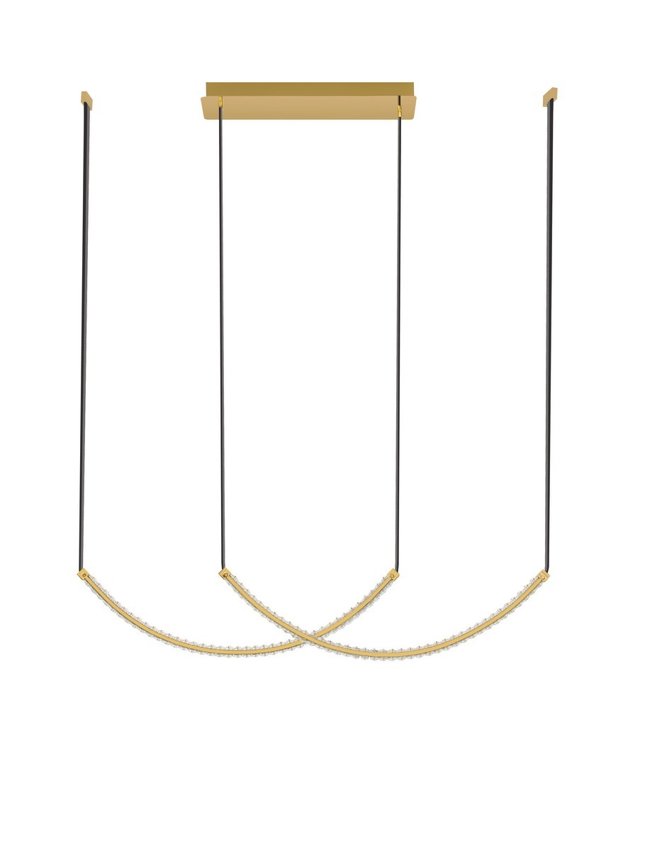 Lampa wisząca nowoczesna Luces Exclusivas CAMBRIL, czarno-złota, LED 65 W 3000 K, szer. 20 cm – LE45970