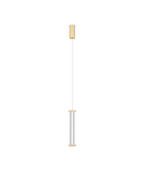 Lampa wisząca nowoczesna Luces Exclusivas CONIL, złoto-przezroczysta, LED 13 W 3000 K, Ø 6,4 cm – LE45979
