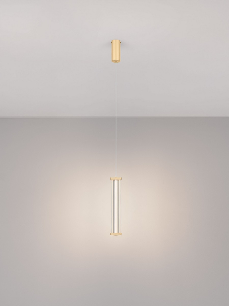 Lampa wisząca nowoczesna Luces Exclusivas CONIL, złoto-przezroczysta, LED 13 W 3000 K, Ø 6,4 cm – LE45979 - obrazek 3