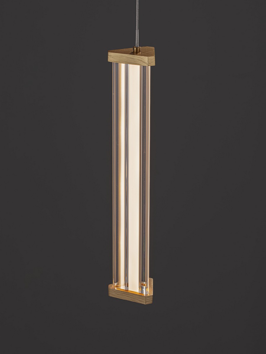Lampa wisząca nowoczesna Luces Exclusivas CONIL, złoto-przezroczysta, LED 13 W 3000 K, Ø 6,4 cm – LE45979 - obrazek 4