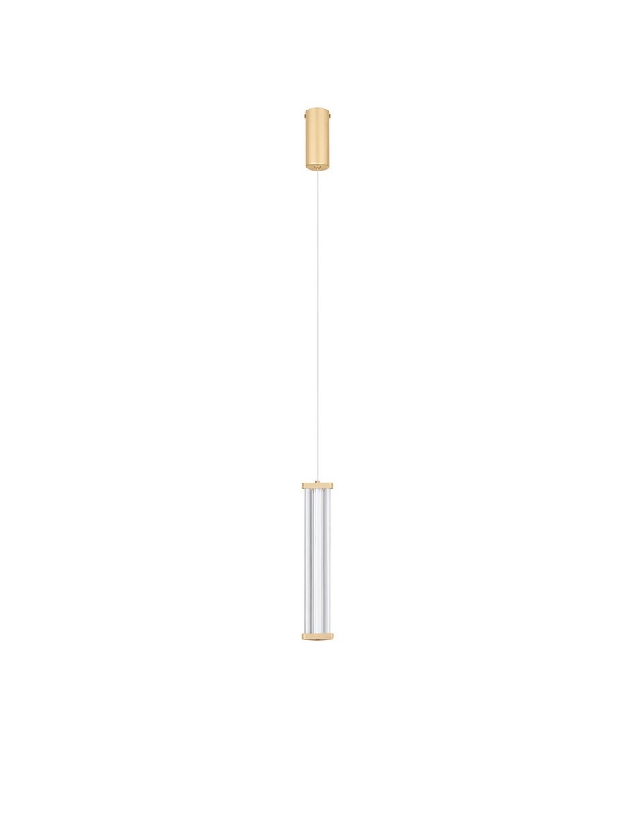 Lampa wisząca nowoczesna Luces Exclusivas CONIL, złoto-przezroczysta, LED 13 W 3000 K, Ø 6,4 cm – LE45979