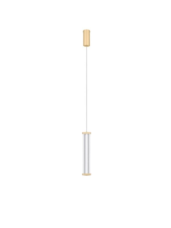 Lampa wisząca nowoczesna Luces Exclusivas CONIL, złoto-przezroczysta, LED 6 W 2700 K, Ø 6,4 cm – LE45980