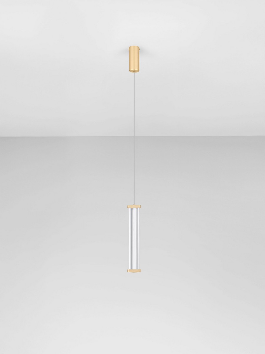 Lampa wisząca nowoczesna Luces Exclusivas CONIL, złoto-przezroczysta, LED 6 W 2700 K, Ø 6,4 cm – LE45980 - obrazek 2