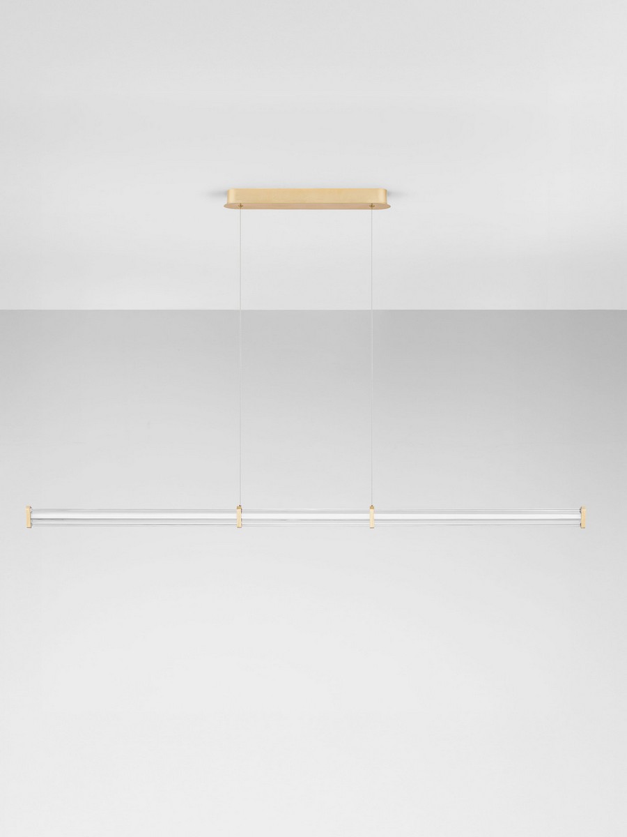 Lampa wisząca nowoczesna Luces Exclusivas CONIL, złoto-przezroczysta, LED 21 W 3000 K, szer. 8 cm – LE45983 - obrazek 2