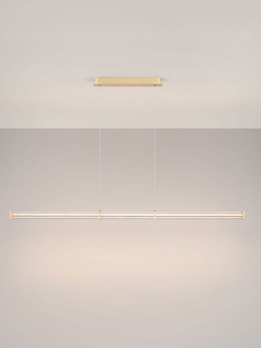 Lampa wisząca nowoczesna Luces Exclusivas CONIL, złoto-przezroczysta, LED 21 W 3000 K, szer. 8 cm – LE45983 - obrazek 3