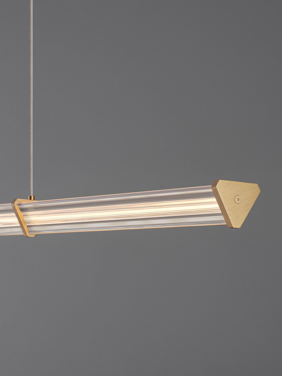 Lampa wisząca nowoczesna Luces Exclusivas CONIL, złoto-przezroczysta, LED 21 W 3000 K, szer. 8 cm – LE45983 - obrazek 4