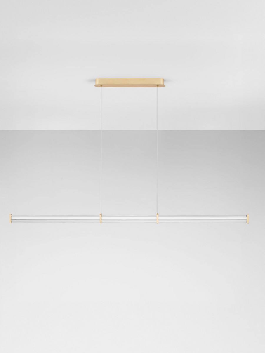 Lampa wisząca nowoczesna Luces Exclusivas CONIL, złoto-przezroczysta, LED 21 W 2700 K, szer. 8 cm – LE45984 - obrazek 2