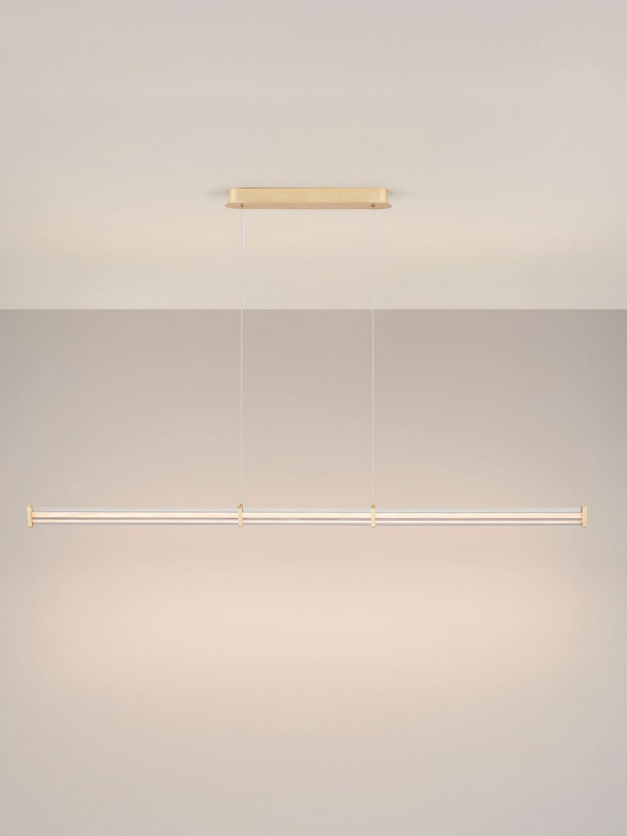 Lampa wisząca nowoczesna Luces Exclusivas CONIL, złoto-przezroczysta, LED 21 W 2700 K, szer. 8 cm – LE45984 - obrazek 3