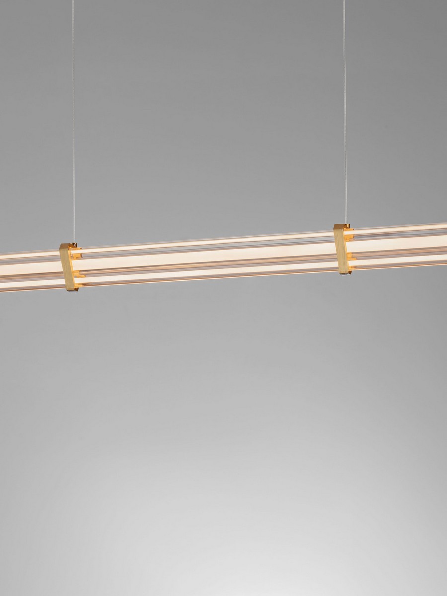 Lampa wisząca nowoczesna Luces Exclusivas CONIL, złoto-przezroczysta, LED 21 W 2700 K, szer. 8 cm – LE45984 - obrazek 4