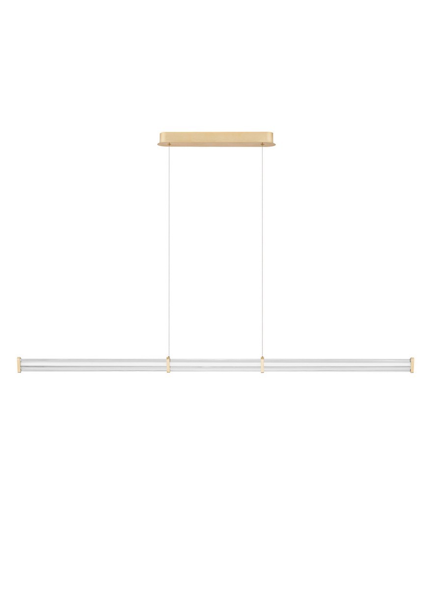 Lampa wisząca nowoczesna Luces Exclusivas CONIL, złoto-przezroczysta, LED 21 W 2700 K, szer. 8 cm – LE45984
