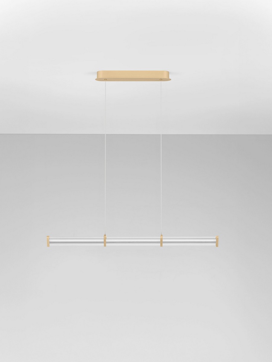 Lampa wisząca nowoczesna Luces Exclusivas CONIL, złoto-przezroczysta, LED 13 W 3000 K, szer. 8 cm – LE45985 - obrazek 2