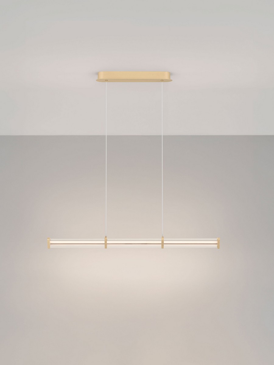 Lampa wisząca nowoczesna Luces Exclusivas CONIL, złoto-przezroczysta, LED 13 W 3000 K, szer. 8 cm – LE45985 - obrazek 3