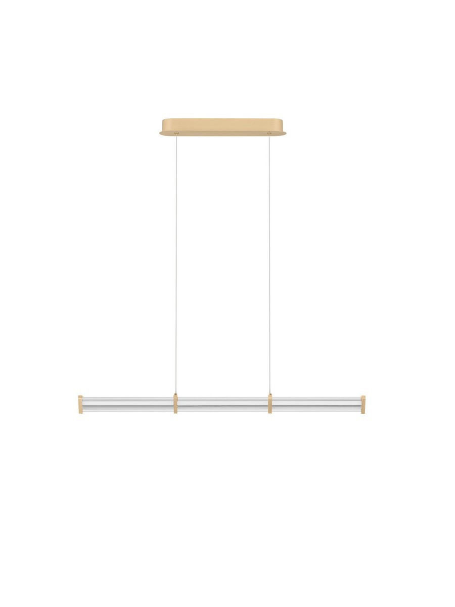 Lampa wisząca nowoczesna Luces Exclusivas CONIL, złoto-przezroczysta, LED 13 W 3000 K, szer. 8 cm – LE45985