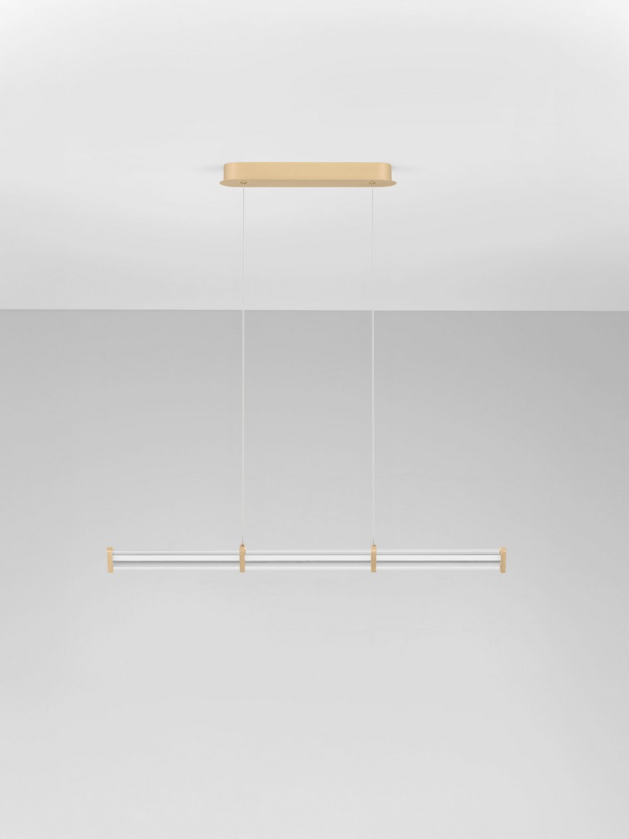 Lampa wisząca nowoczesna Luces Exclusivas CONIL, złoto-przezroczysta, LED 13 W 2700 K, szer. 8 cm – LE45986 - obrazek 2