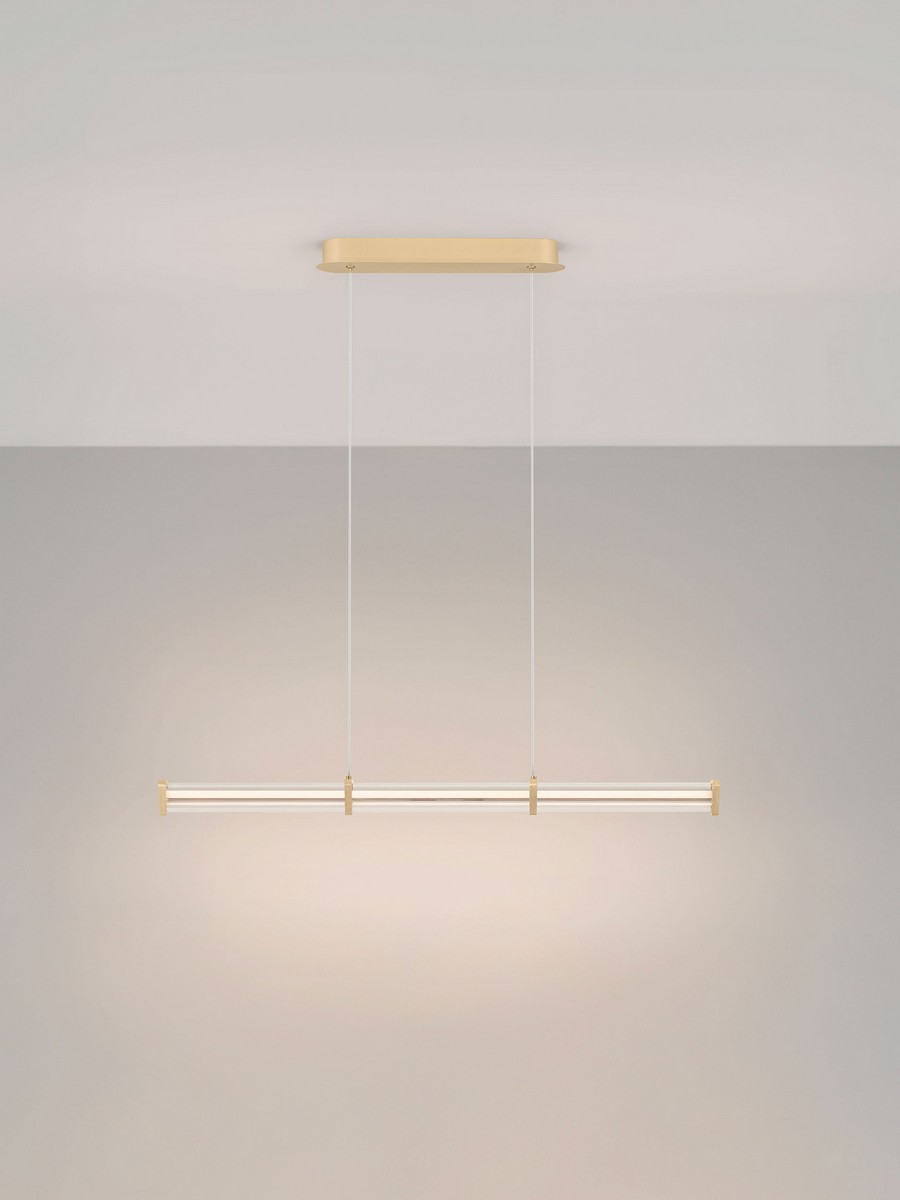 Lampa wisząca nowoczesna Luces Exclusivas CONIL, złoto-przezroczysta, LED 13 W 2700 K, szer. 8 cm – LE45986 - obrazek 3