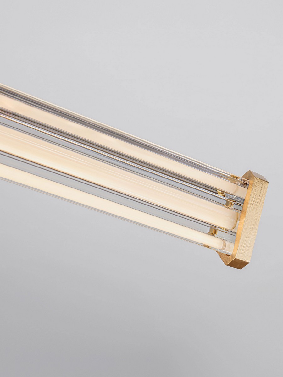 Lampa wisząca nowoczesna Luces Exclusivas CONIL, złoto-przezroczysta, LED 13 W 2700 K, szer. 8 cm – LE45986 - obrazek 4