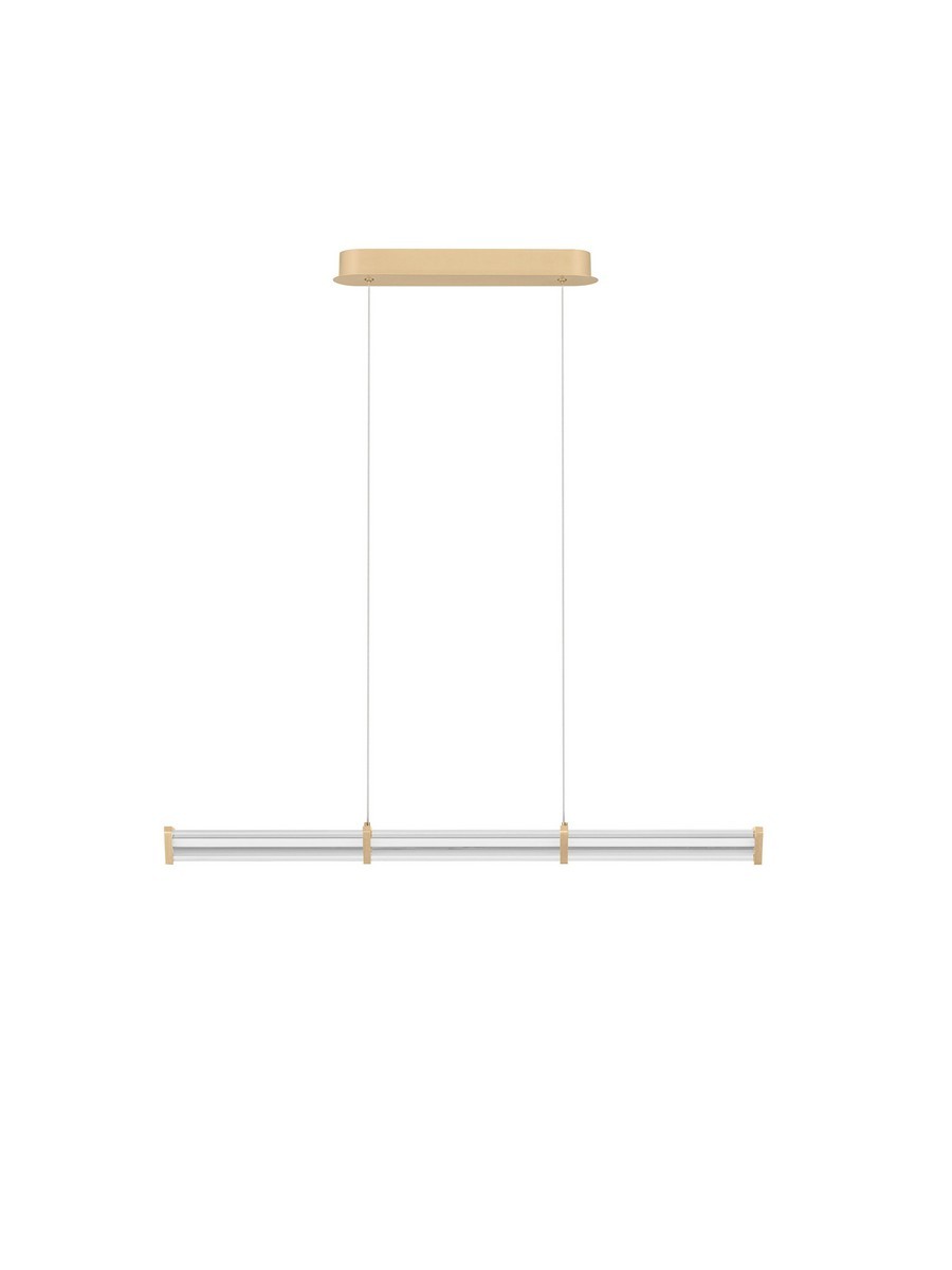 Lampa wisząca nowoczesna Luces Exclusivas CONIL, złoto-przezroczysta, LED 13 W 2700 K, szer. 8 cm – LE45986