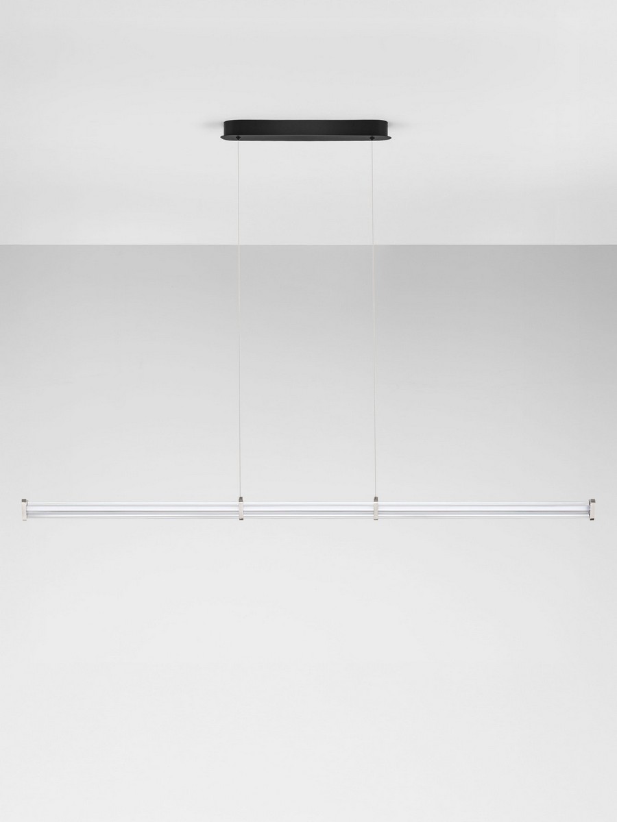 Lampa wisząca nowoczesna Luces Exclusivas CONIL, przezroczysta / nikiel satynowany, LED 21 W 3000 K, szer. 8 cm – LE45987 - obrazek 2