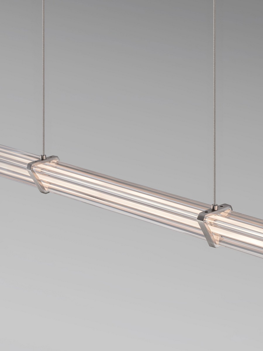 Lampa wisząca nowoczesna Luces Exclusivas CONIL, przezroczysta / nikiel satynowany, LED 21 W 3000 K, szer. 8 cm – LE45987 - obrazek 4