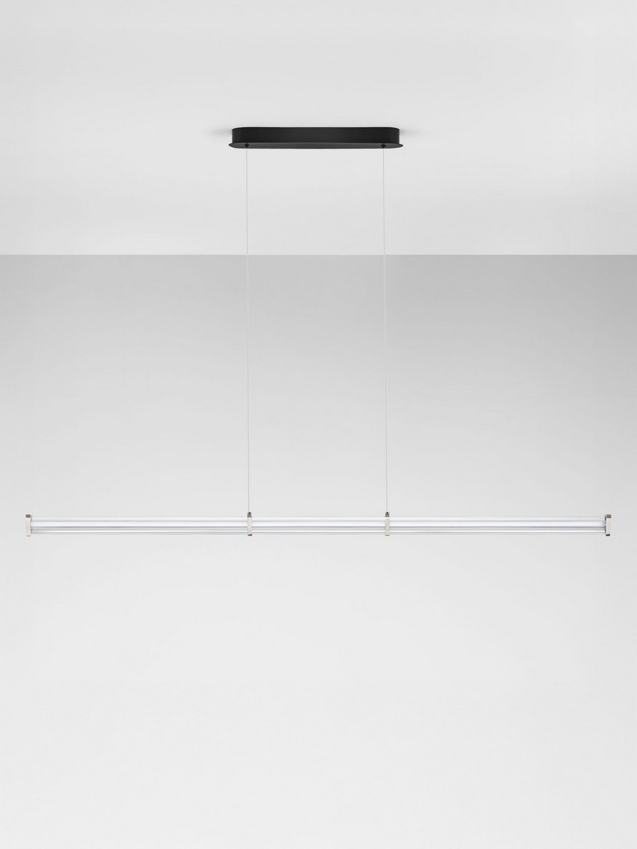 Lampa wisząca nowoczesna Luces Exclusivas CONIL, przezroczysta / nikiel satynowany, LED 21 W 2700 K, szer. 8 cm – LE45988 - obrazek 2
