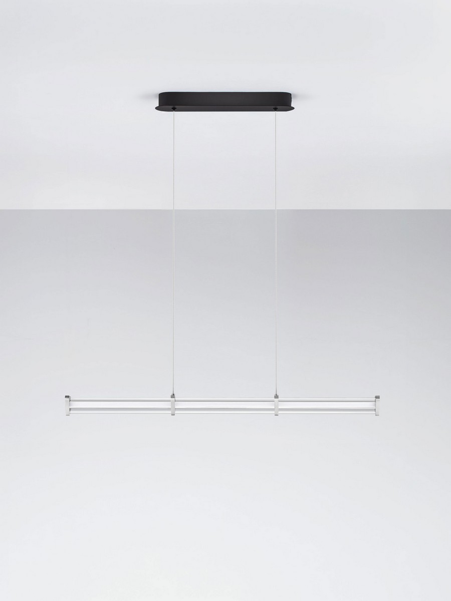 Lampa wisząca nowoczesna Luces Exclusivas CONIL, przezroczysta / nikiel satynowany, LED 13 W 3000 K, szer. 8 cm – LE45989 - obrazek 2