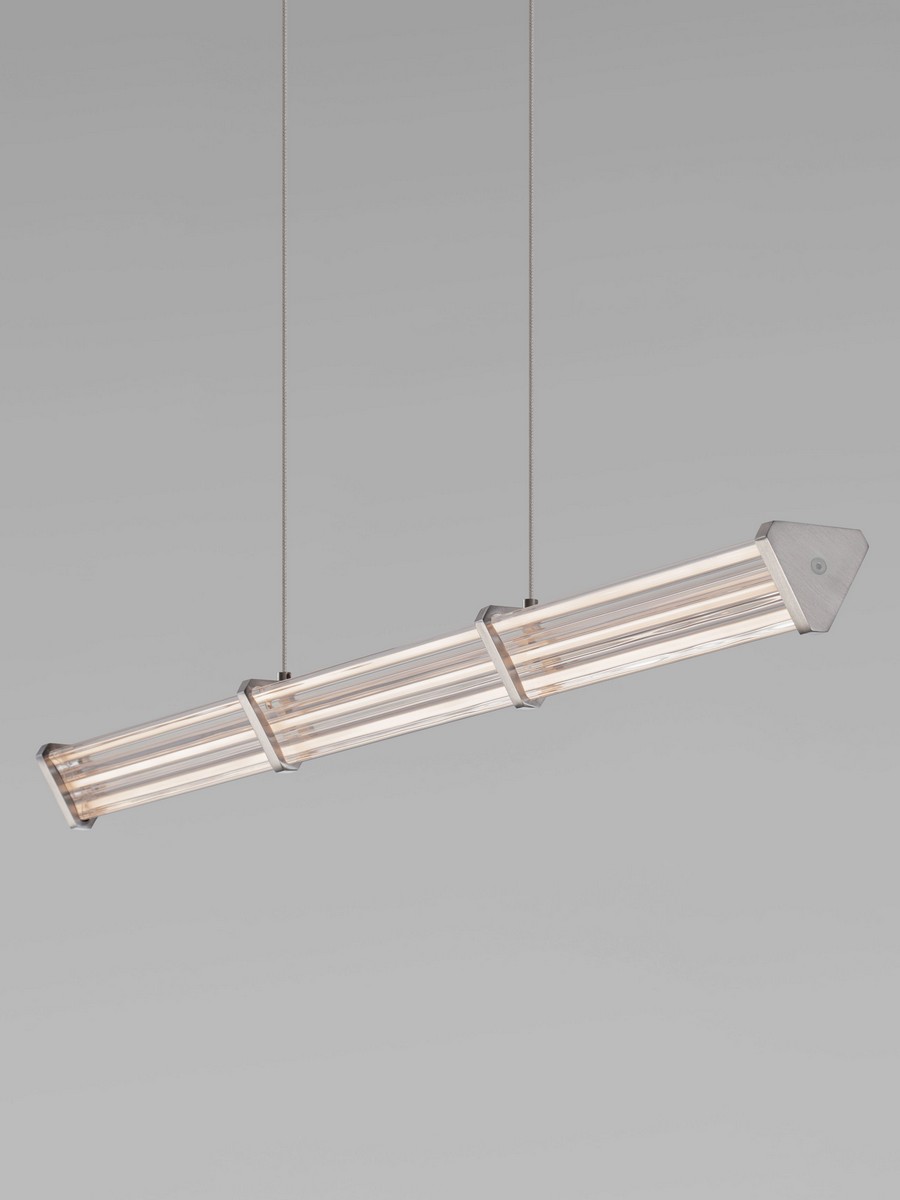 Lampa wisząca nowoczesna Luces Exclusivas CONIL, przezroczysta / nikiel satynowany, LED 13 W 3000 K, szer. 8 cm – LE45989 - obrazek 4