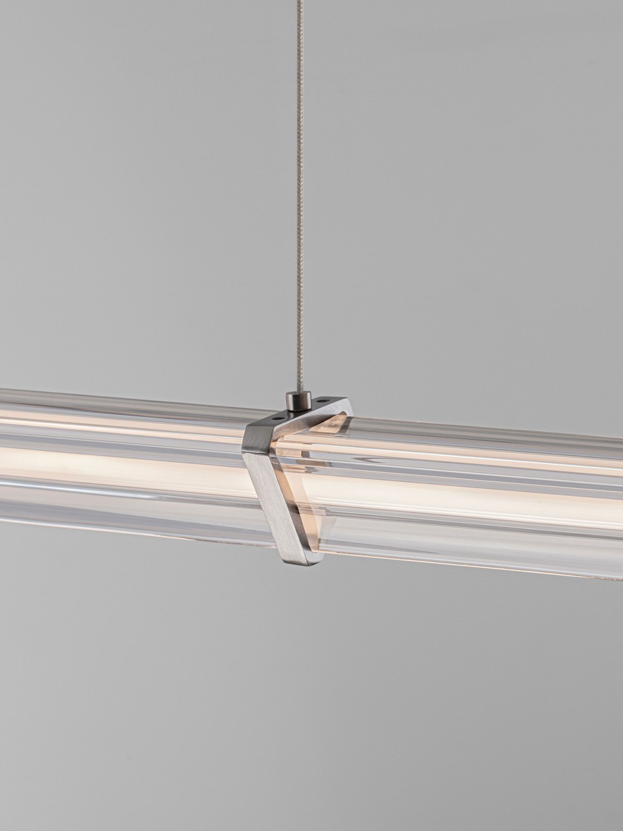 Lampa wisząca nowoczesna Luces Exclusivas CONIL, przezroczysta / nikiel satynowany, LED 13 W 3000 K, szer. 8 cm – LE45989 - obrazek 5