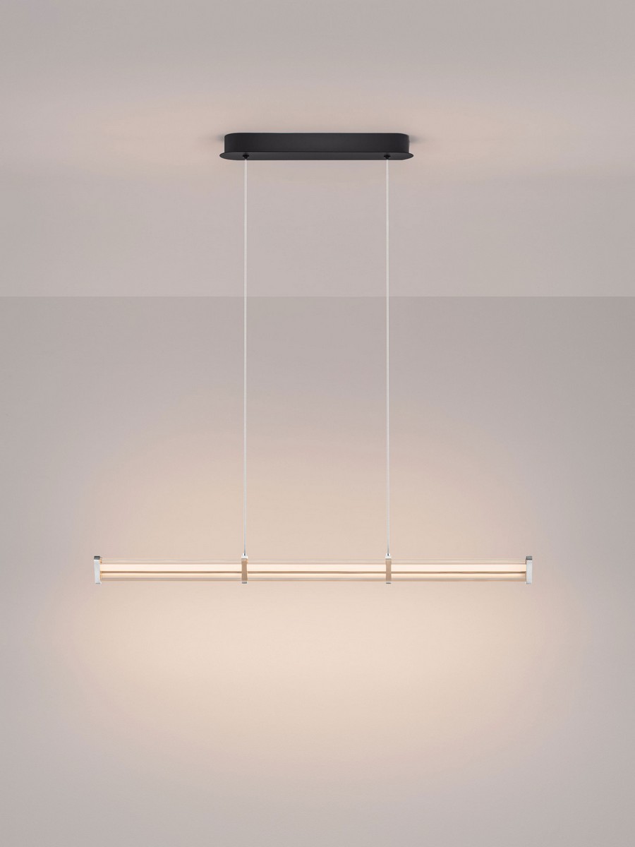 Lampa wisząca nowoczesna Luces Exclusivas CONIL, przezroczysta / nikiel satynowany, LED 13 W 2700 K, szer. 8 cm – LE45990 - obrazek 3