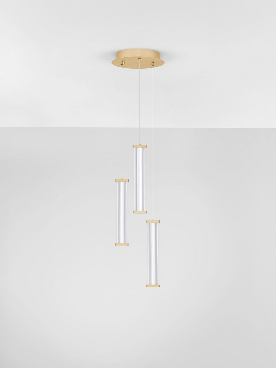 Lampa wisząca nowoczesna Luces Exclusivas CONIL, złoto-przezroczysta, LED 13 W 3000 K, Ø 25 cm – LE45991 - obrazek 2