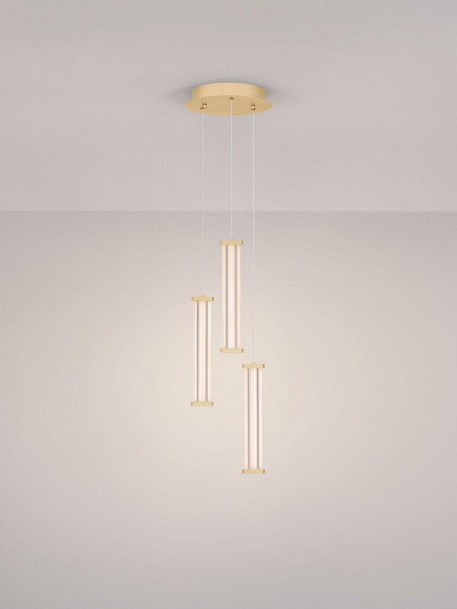 Lampa wisząca nowoczesna Luces Exclusivas CONIL, złoto-przezroczysta, LED 13 W 3000 K, Ø 25 cm – LE45991 - obrazek 3