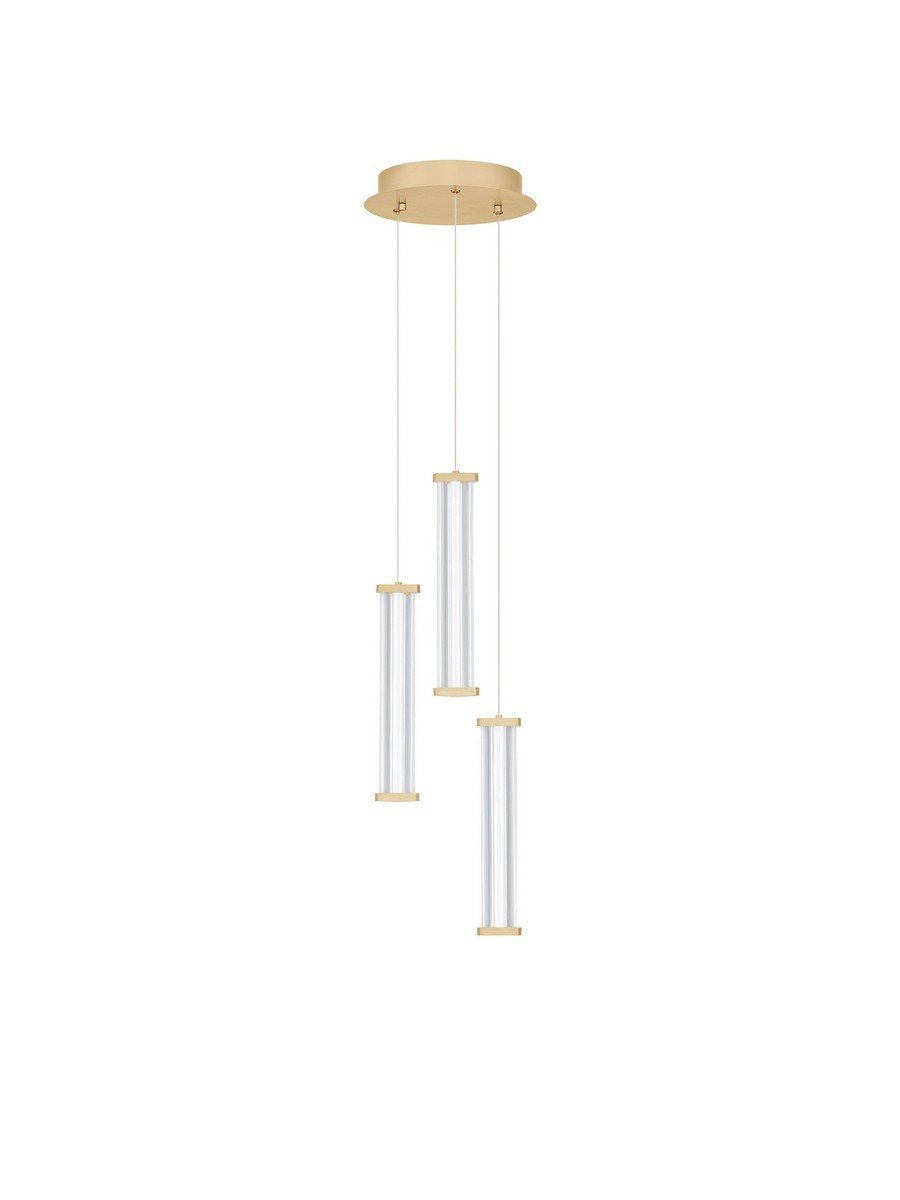 Lampa wisząca nowoczesna Luces Exclusivas CONIL, złoto-przezroczysta, LED 13 W 3000 K, Ø 25 cm – LE45991