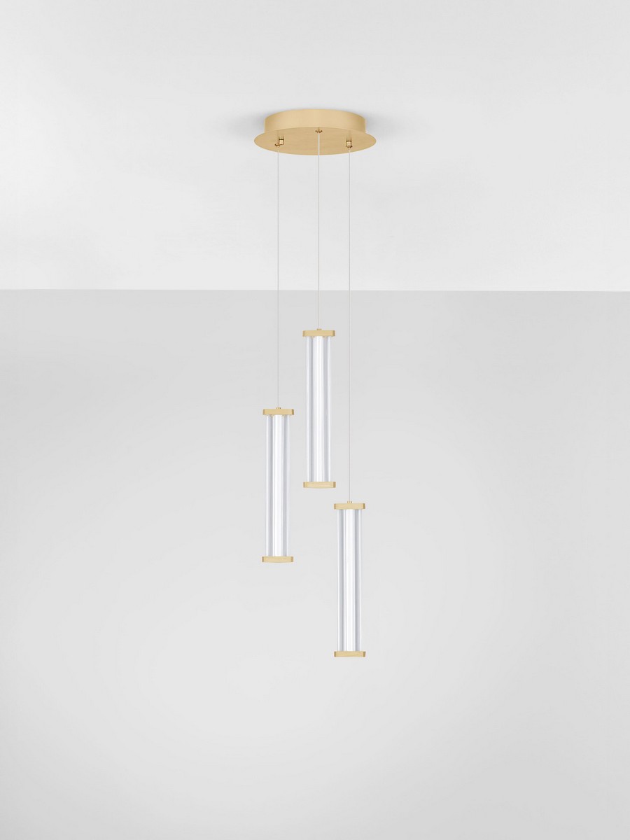 Lampa wisząca nowoczesna Luces Exclusivas CONIL, złoto-przezroczysta, LED 13 W 2700 K, Ø 25 cm – LE45992 - obrazek 2