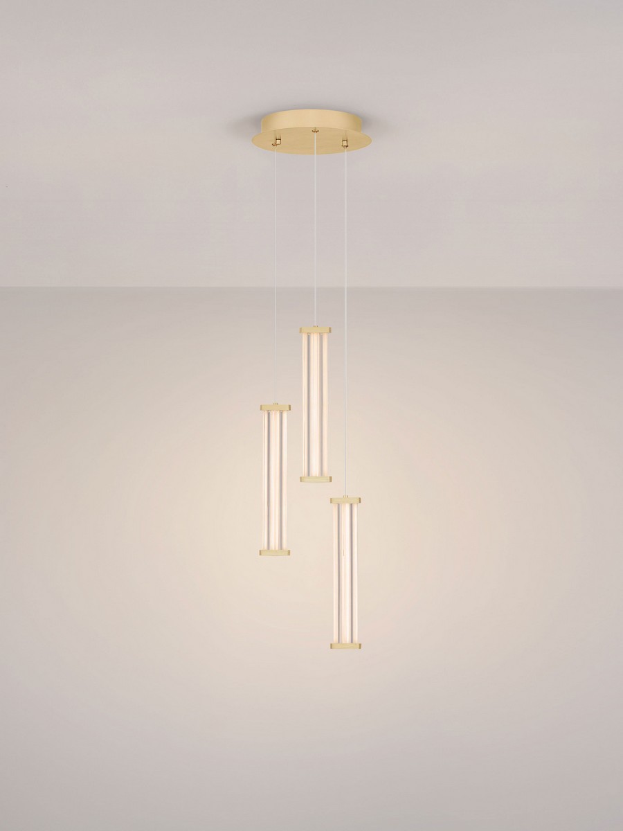 Lampa wisząca nowoczesna Luces Exclusivas CONIL, złoto-przezroczysta, LED 13 W 2700 K, Ø 25 cm – LE45992 - obrazek 3