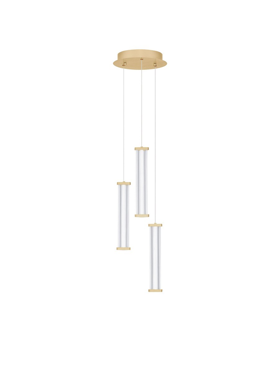 Lampa wisząca nowoczesna Luces Exclusivas CONIL, złoto-przezroczysta, LED 13 W 2700 K, Ø 25 cm – LE45992