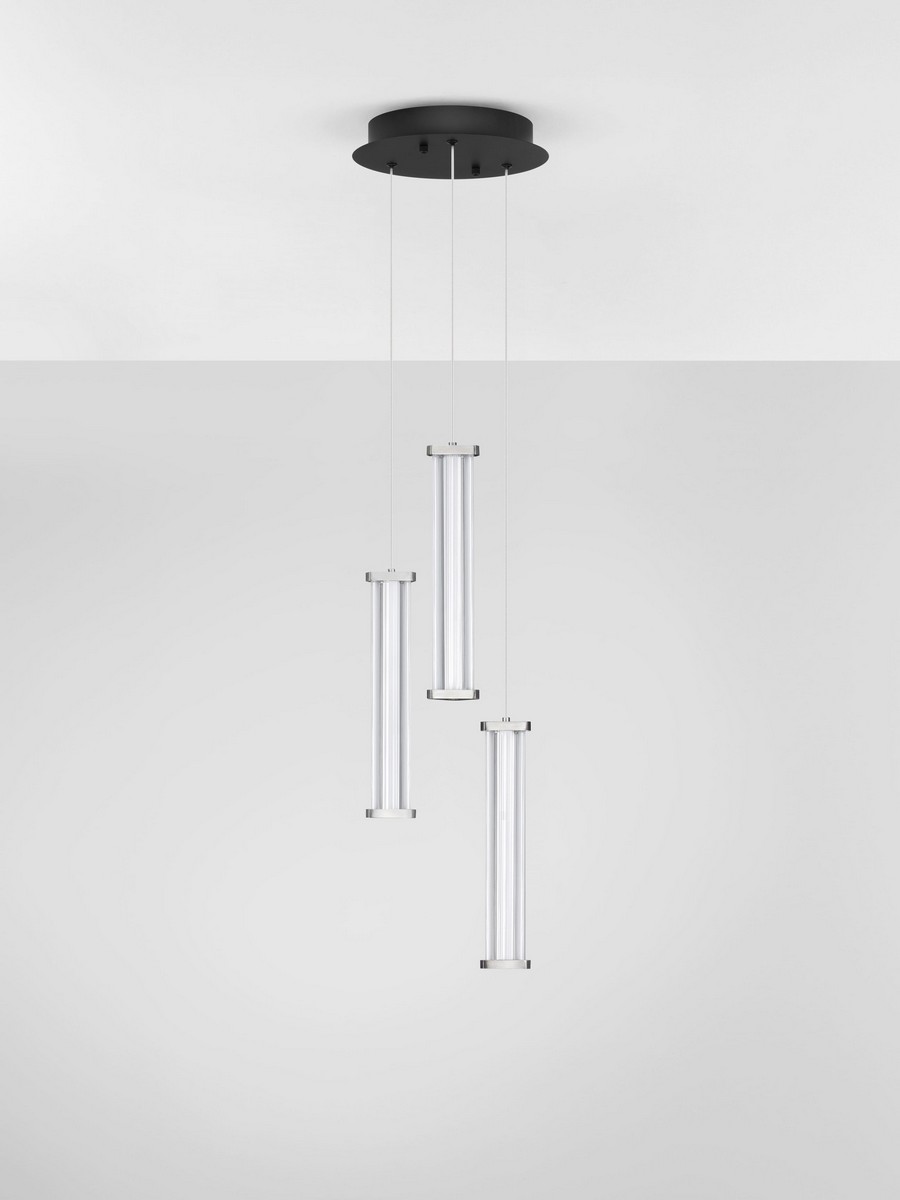 Lampa wisząca nowoczesna Luces Exclusivas CONIL, przezroczysta / nikiel satynowany, LED 13 W 3000 K, Ø 25 cm – LE45993 - obrazek 2