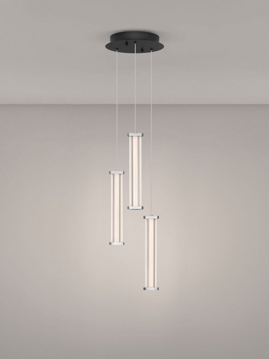 Lampa wisząca nowoczesna Luces Exclusivas CONIL, przezroczysta / nikiel satynowany, LED 13 W 3000 K, Ø 25 cm – LE45993 - obrazek 3