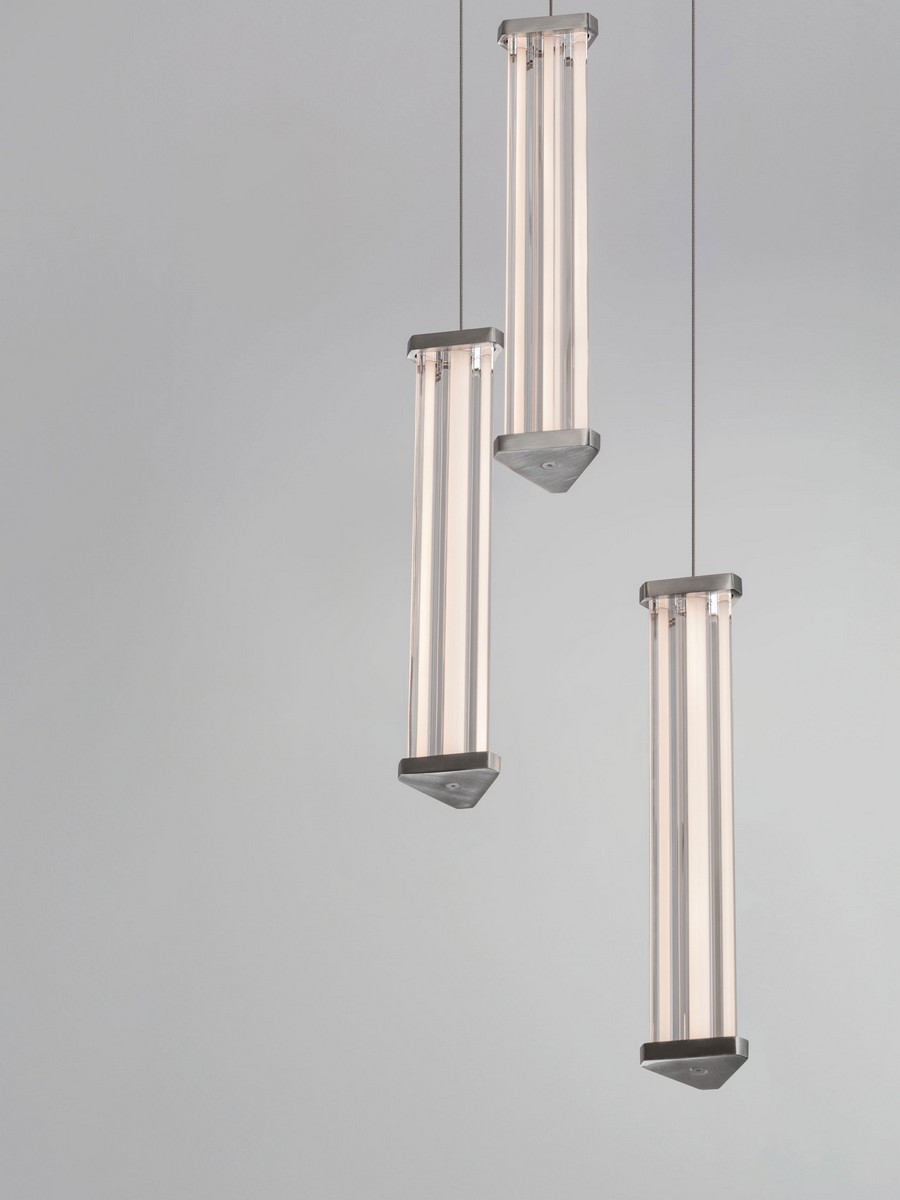 Lampa wisząca nowoczesna Luces Exclusivas CONIL, przezroczysta / nikiel satynowany, LED 13 W 3000 K, Ø 25 cm – LE45993 - obrazek 4