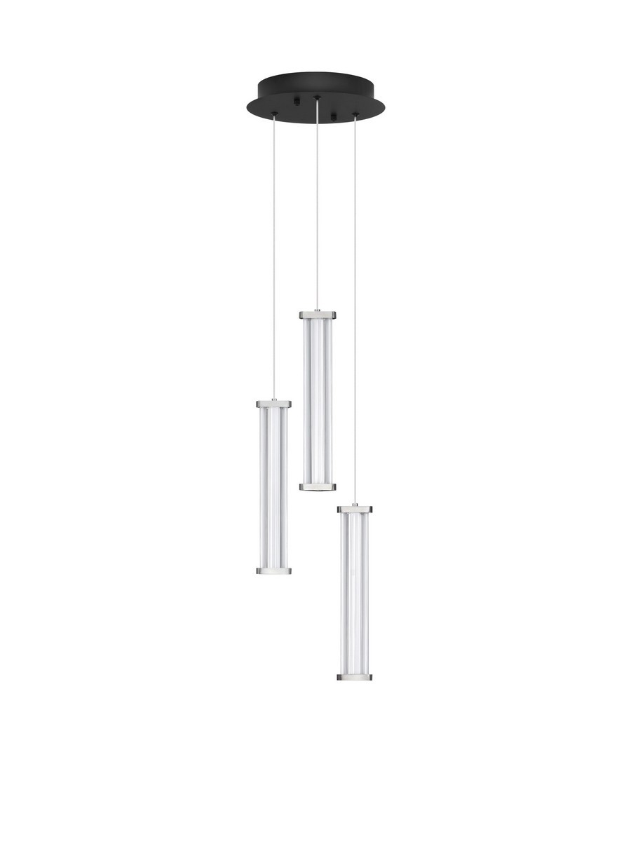 Lampa wisząca nowoczesna Luces Exclusivas CONIL, przezroczysta / nikiel satynowany, LED 13 W 3000 K, Ø 25 cm – LE45993