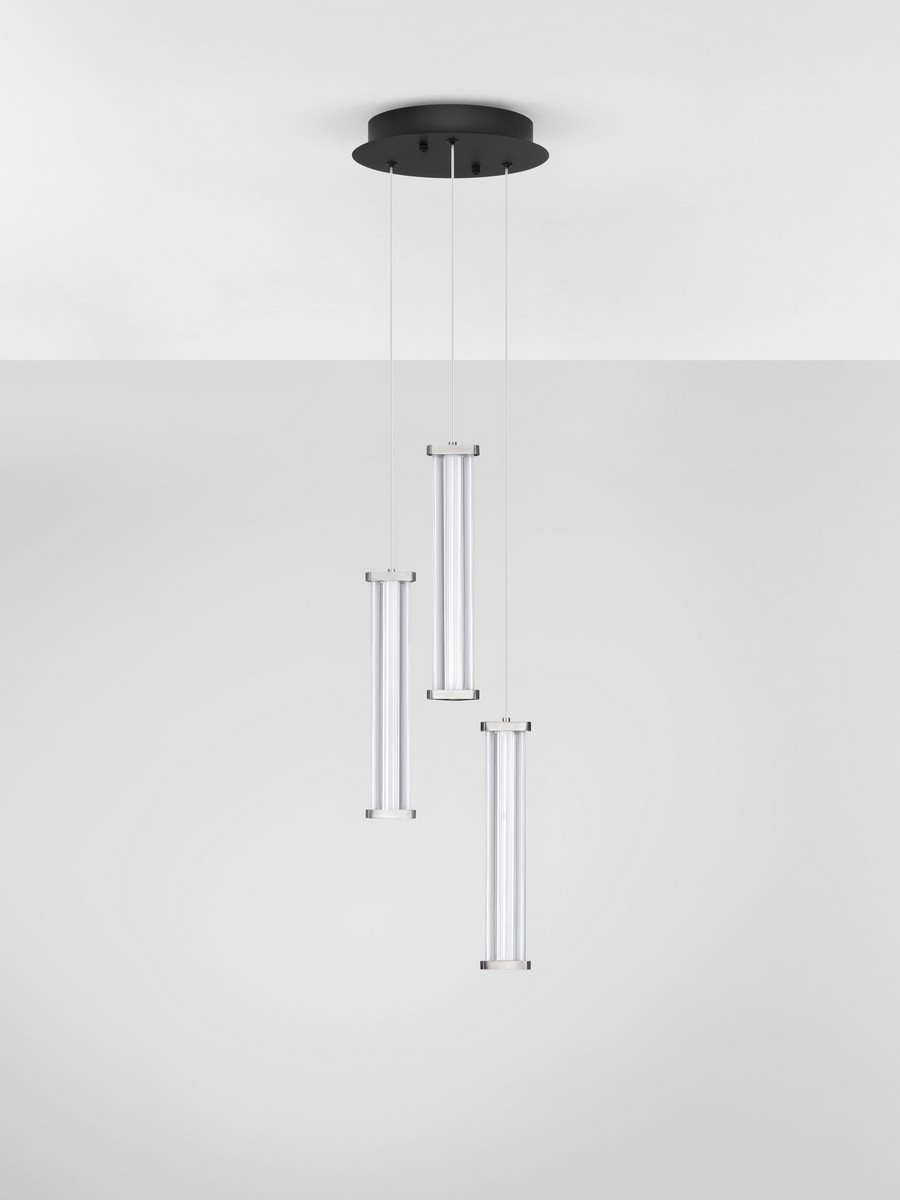 Lampa wisząca nowoczesna Luces Exclusivas CONIL, przezroczysta / nikiel satynowany, LED 13 W 2700 K, Ø 25 cm – LE45994 - obrazek 2