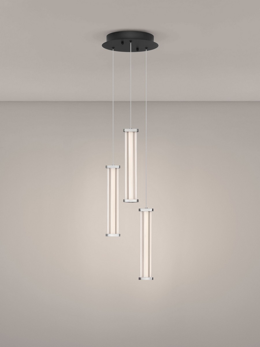 Lampa wisząca nowoczesna Luces Exclusivas CONIL, przezroczysta / nikiel satynowany, LED 13 W 2700 K, Ø 25 cm – LE45994 - obrazek 3
